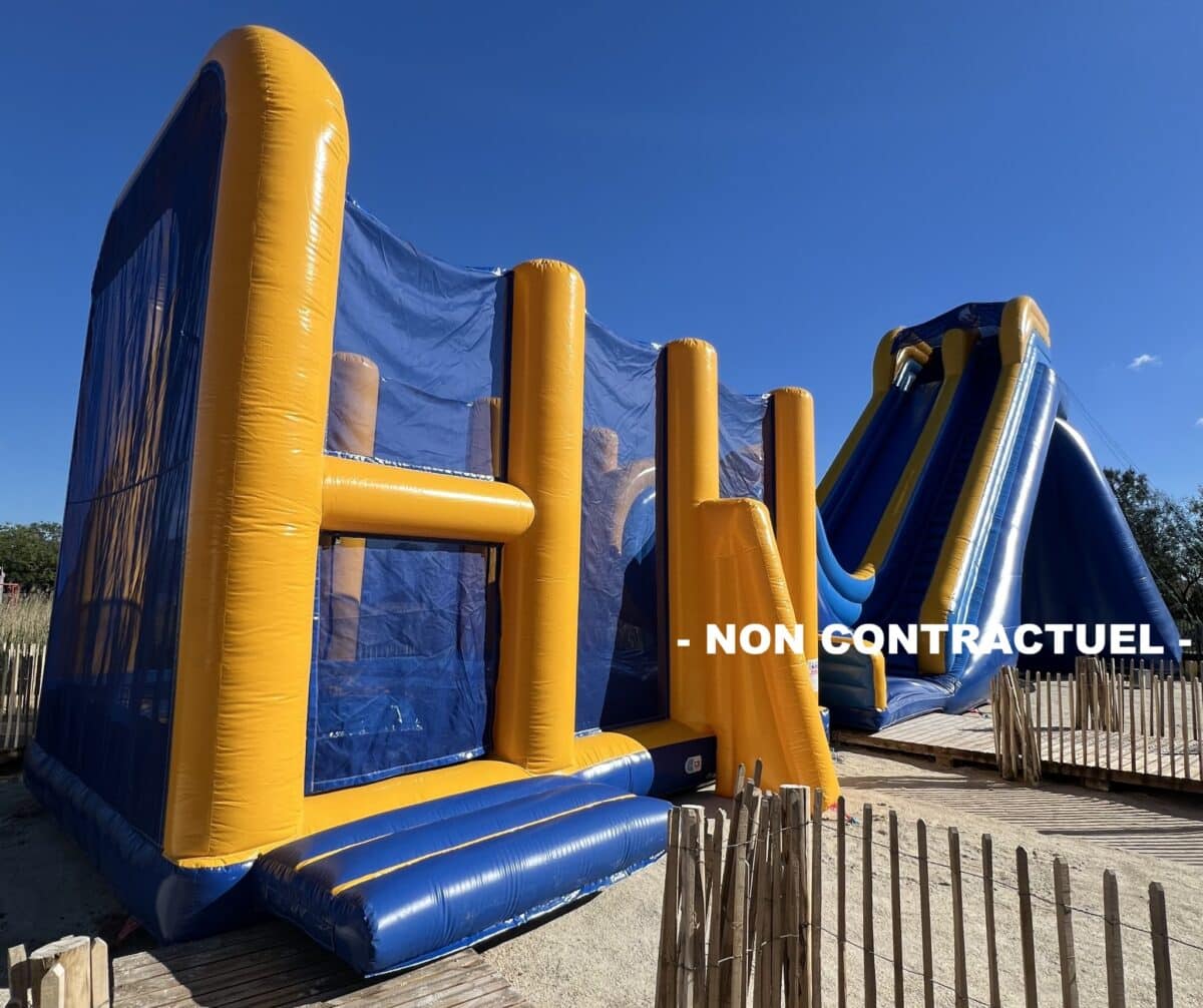 TOBOGGAN DINO 400 DOUBLE PISTES AQUATIQUE